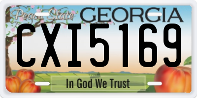 GA license plate CXI5169