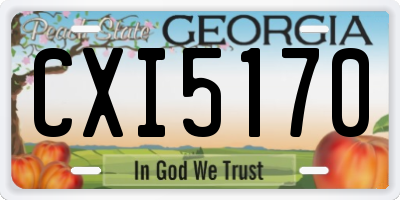 GA license plate CXI5170