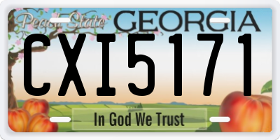 GA license plate CXI5171