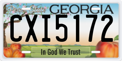 GA license plate CXI5172