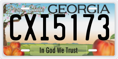 GA license plate CXI5173