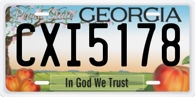 GA license plate CXI5178