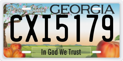 GA license plate CXI5179