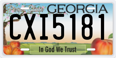 GA license plate CXI5181
