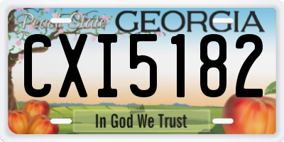 GA license plate CXI5182