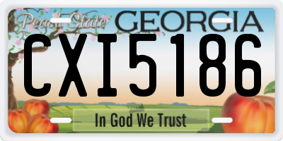 GA license plate CXI5186