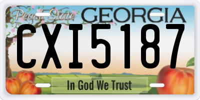 GA license plate CXI5187
