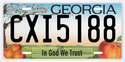 GA license plate CXI5188