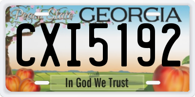 GA license plate CXI5192