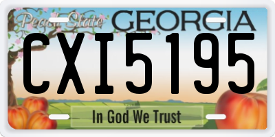 GA license plate CXI5195