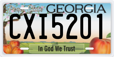 GA license plate CXI5201