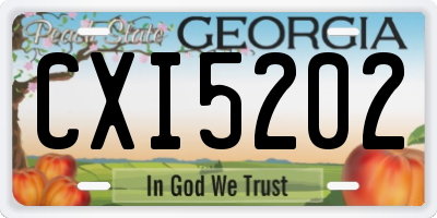 GA license plate CXI5202