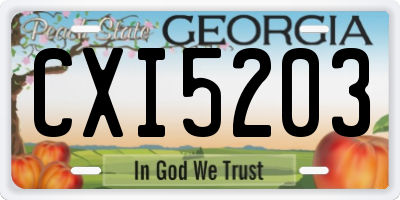 GA license plate CXI5203