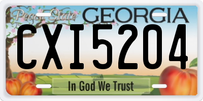 GA license plate CXI5204