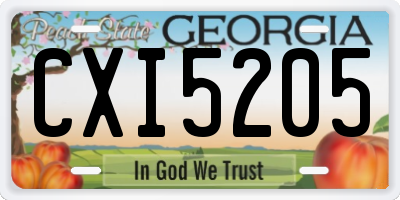 GA license plate CXI5205