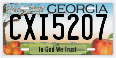 GA license plate CXI5207