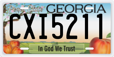 GA license plate CXI5211