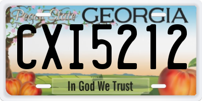 GA license plate CXI5212