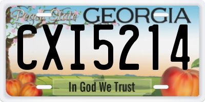GA license plate CXI5214