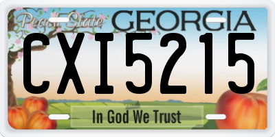 GA license plate CXI5215