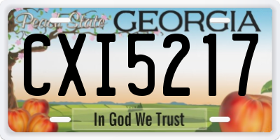 GA license plate CXI5217