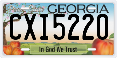 GA license plate CXI5220