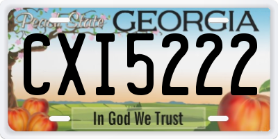 GA license plate CXI5222
