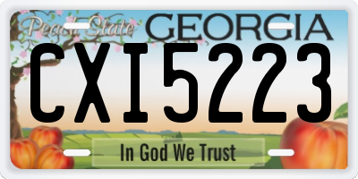 GA license plate CXI5223