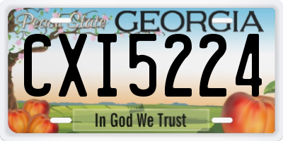 GA license plate CXI5224