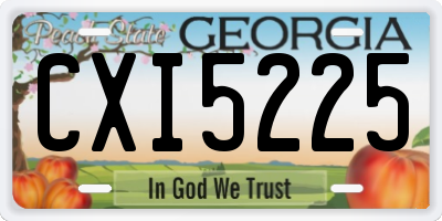 GA license plate CXI5225