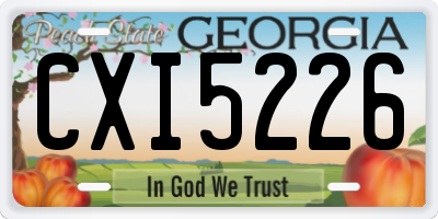 GA license plate CXI5226