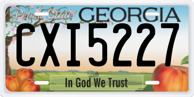 GA license plate CXI5227