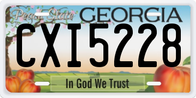 GA license plate CXI5228