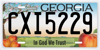 GA license plate CXI5229