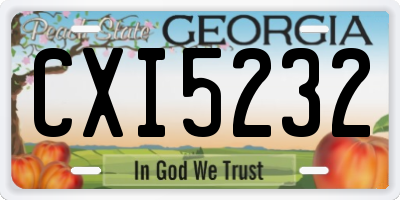 GA license plate CXI5232