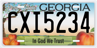 GA license plate CXI5234