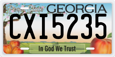 GA license plate CXI5235