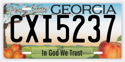 GA license plate CXI5237