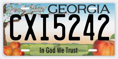 GA license plate CXI5242