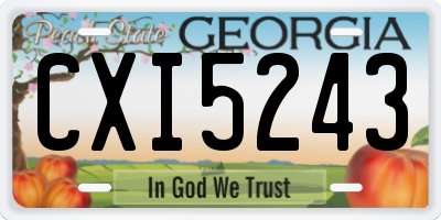 GA license plate CXI5243