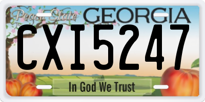 GA license plate CXI5247