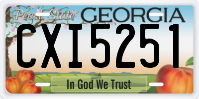 GA license plate CXI5251