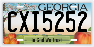 GA license plate CXI5252