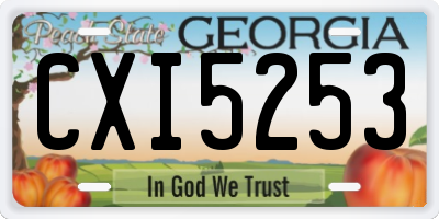 GA license plate CXI5253