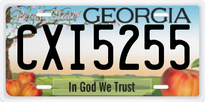GA license plate CXI5255