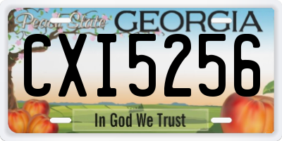 GA license plate CXI5256