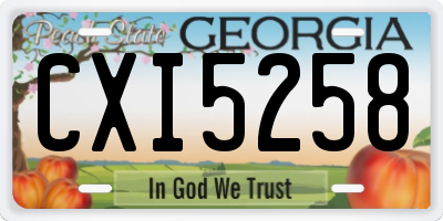 GA license plate CXI5258