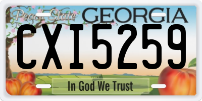 GA license plate CXI5259