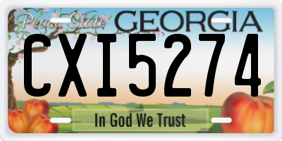 GA license plate CXI5274