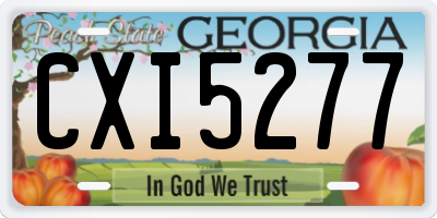 GA license plate CXI5277